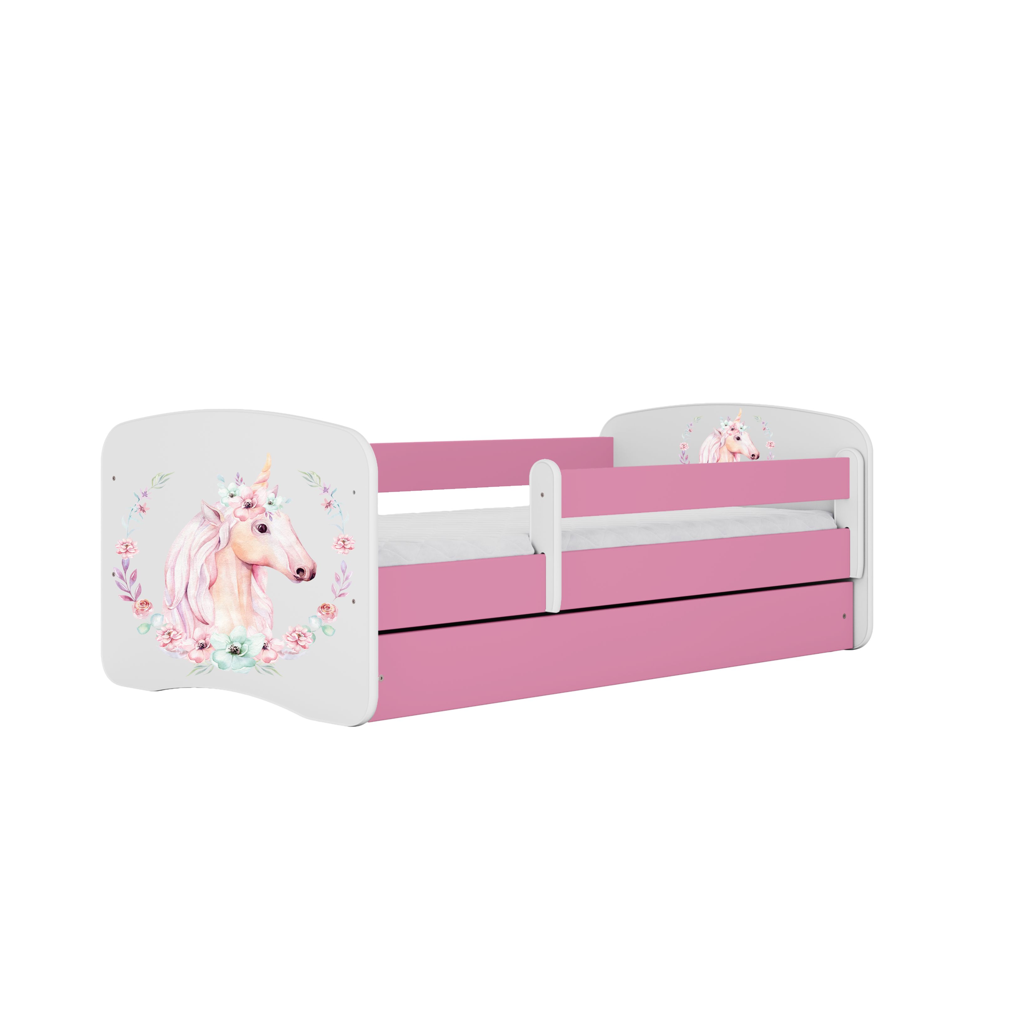 KINDERBETT Pferd mit Schublade und Matratze 140/70 - Rosa, Holzwerkstoff (70/140cm) - RAUMHIRSCH FURNITURE