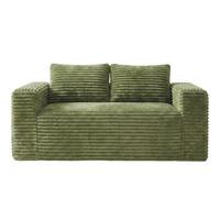 2-SITZER SOFA 160cm Cord-Sofa Bodensofa ohne Montage - Grün, Textil (160/58/88cm) - Urban Meuble