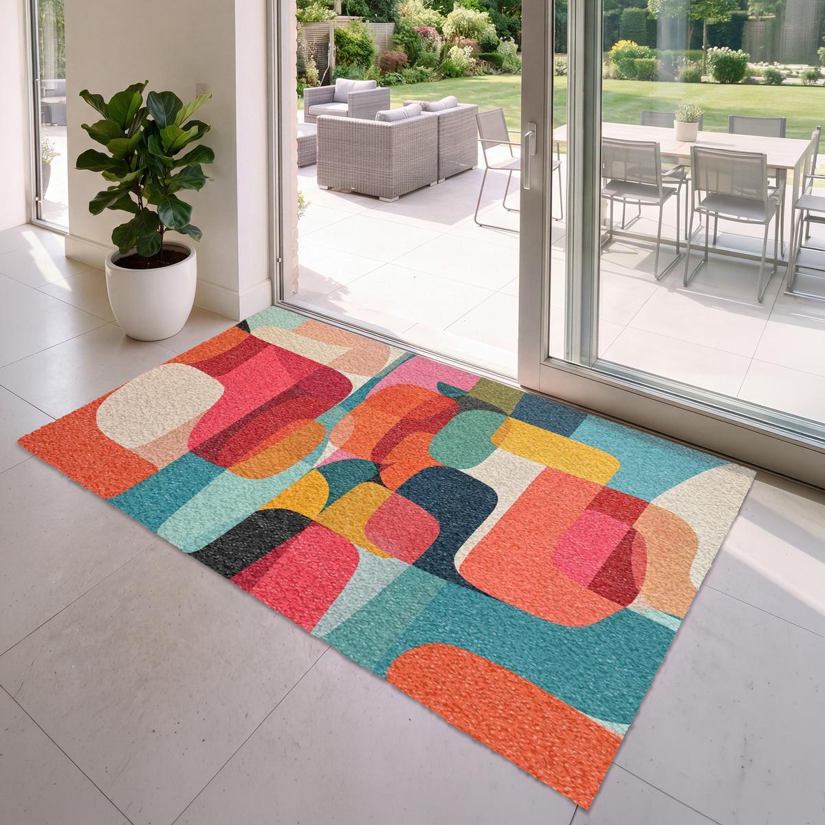 FUSSMATTE Formen - Bunt - Abstrakt - Flugzeuge Sauberlaufmatte 180x120 cm - Multicolor, Kunststoff (180/0.4cm) - MuchoWow