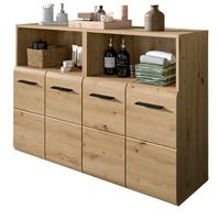 BADKOMMODE Spar Set 2x Badschrank Eiche Artisan, 2-türig je 60 x 80 cm - Schwarz/Eiche Artisan, Holzwerkstoff/Kunststoff (120/80/30cm) - Inn.Furn