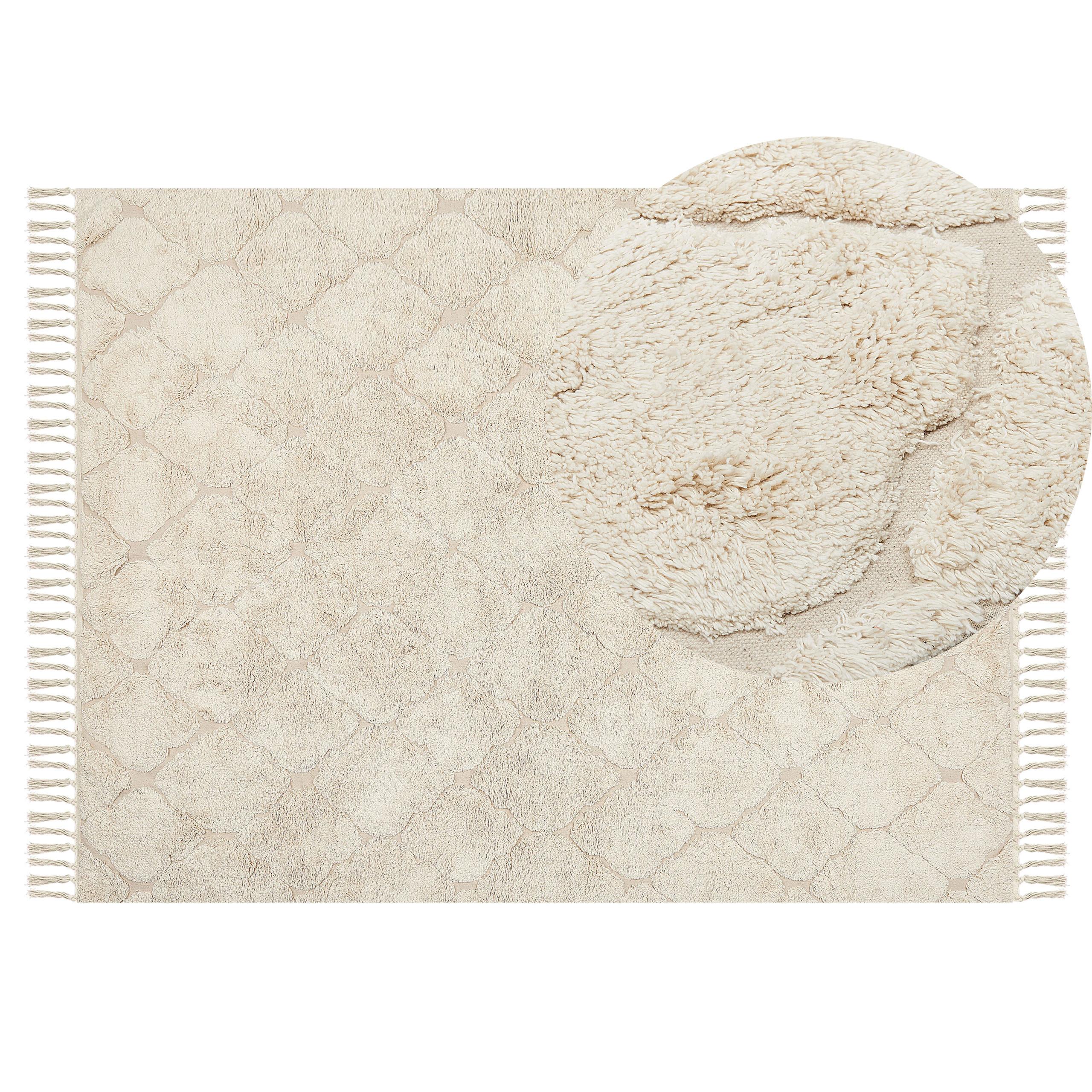 KURZFLOR-TEPPICH Silchar 200/140 cm - Beige, Textil (140/200cm) - Beliani