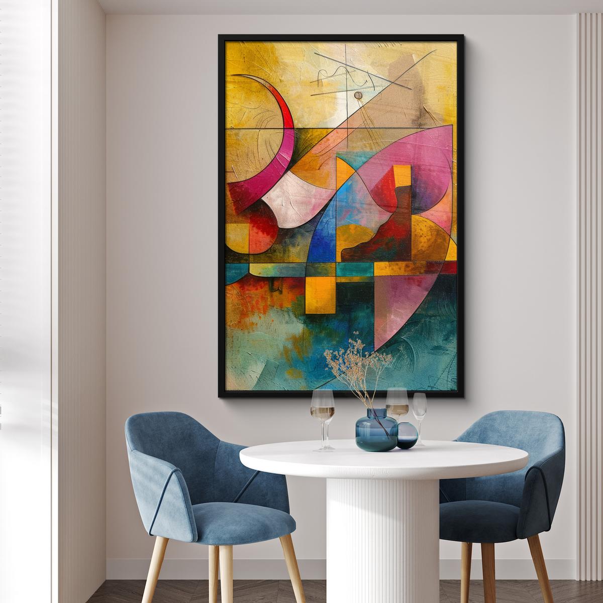POSTER MIT RAHMENGERAHMTES BILD Kunst - Abstrakt - Modern Bilderleiste 80x120 cm - Gelb, Papier (80/120cm) - MuchoWow