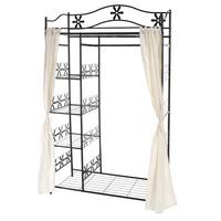 METALL-GARDEROBE MIT VORHANG Schwarz - Schwarz, Metall (100/172/43cm) - MCW
