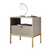 NACHTTISCH CORTADO GOLD S54 KASCHMIR - Beige, Holzwerkstoff (54/56/39cm) - Lookway