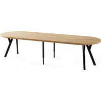ESSTISCH Twixy XXL groß rund oval ausziehbar, Eiche Hell Braun 100-300/100/76 cm - Eiche Wotan/Schwarz, Holz/Holzwerkstoff (100/300/76cm) - WFL GROUP
