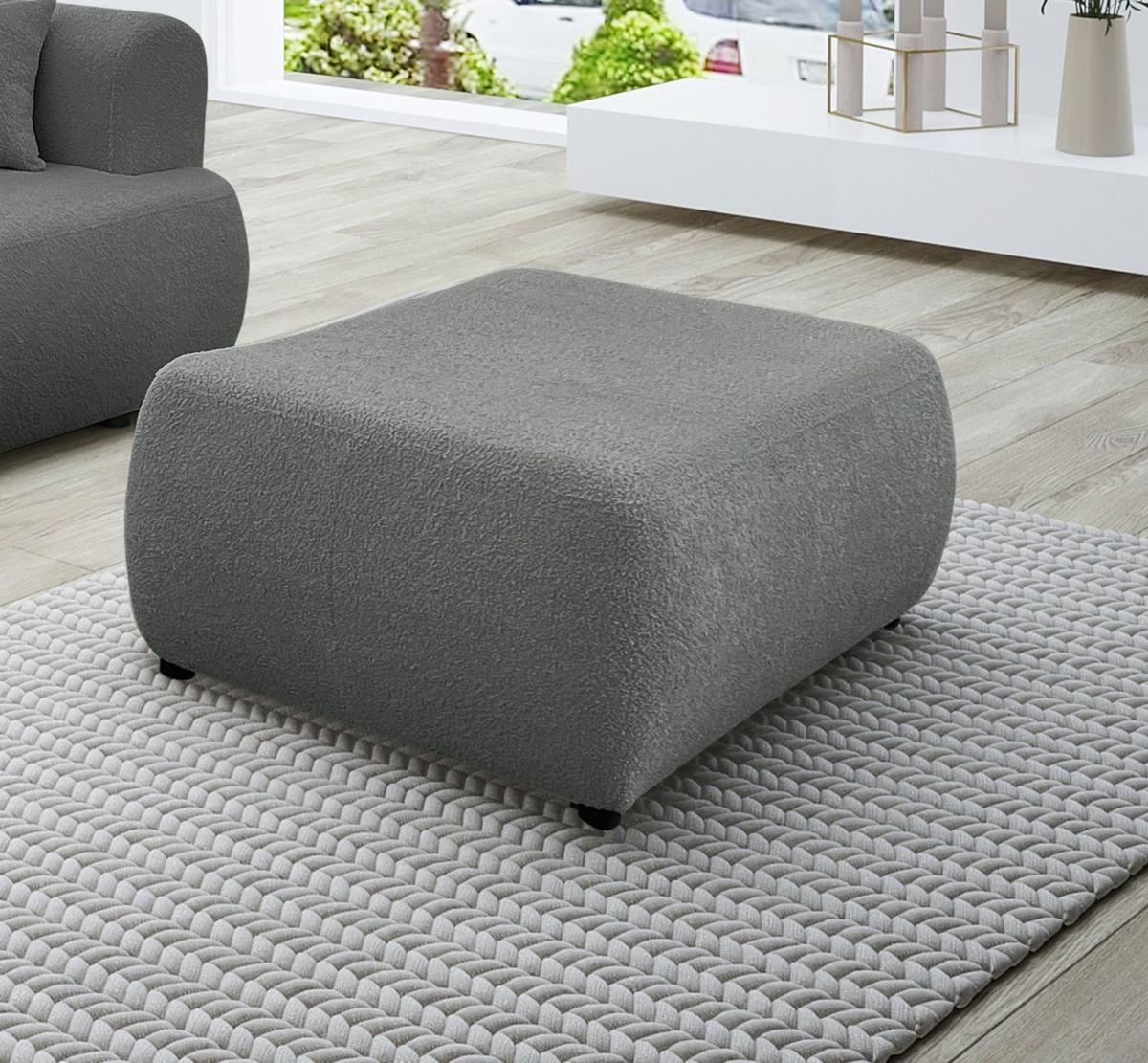 POLSTERHOCKER Anike In Now Or Never - Dunkelgrau, Holzwerkstoff/Textil (98/42/66cm) - Fun Möbel