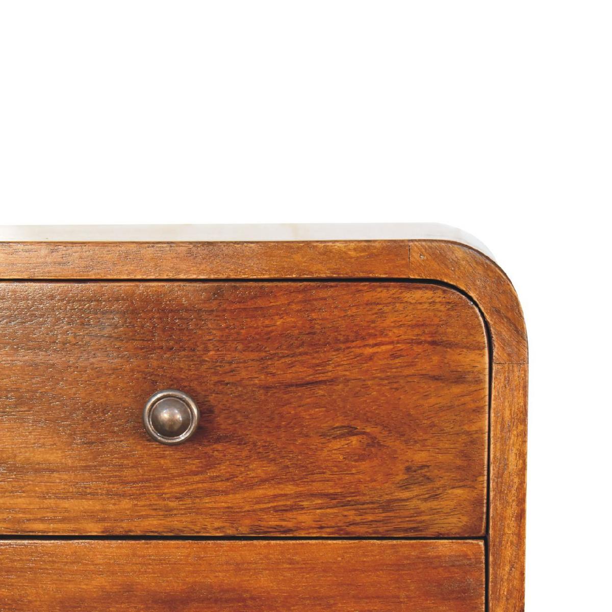 NACHTTISCH Mini Wandmontiert, 2 Schubladen, Braun - Messingfarben/Braun, Holz/Metall (30/25/25cm) - Artisan Furniture