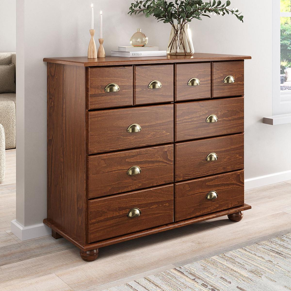 APOTHEKERKOMMODE COLMAR Kastanie - Kastanienfarben, Holz (92/80/39cm) - IDIMEX