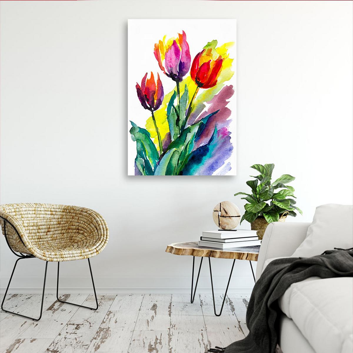 LEINWANDBILD Blumen 70x100cm - Multicolor, Textil (70/100cm) - Feeby