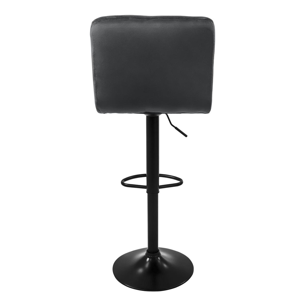 BARHOCKER 2er Set Grau aus Samt höhenverstellbar/drehbar - Schwarz/Grau, Textil/Metall (50/112/45cm) - ML-DESIGN