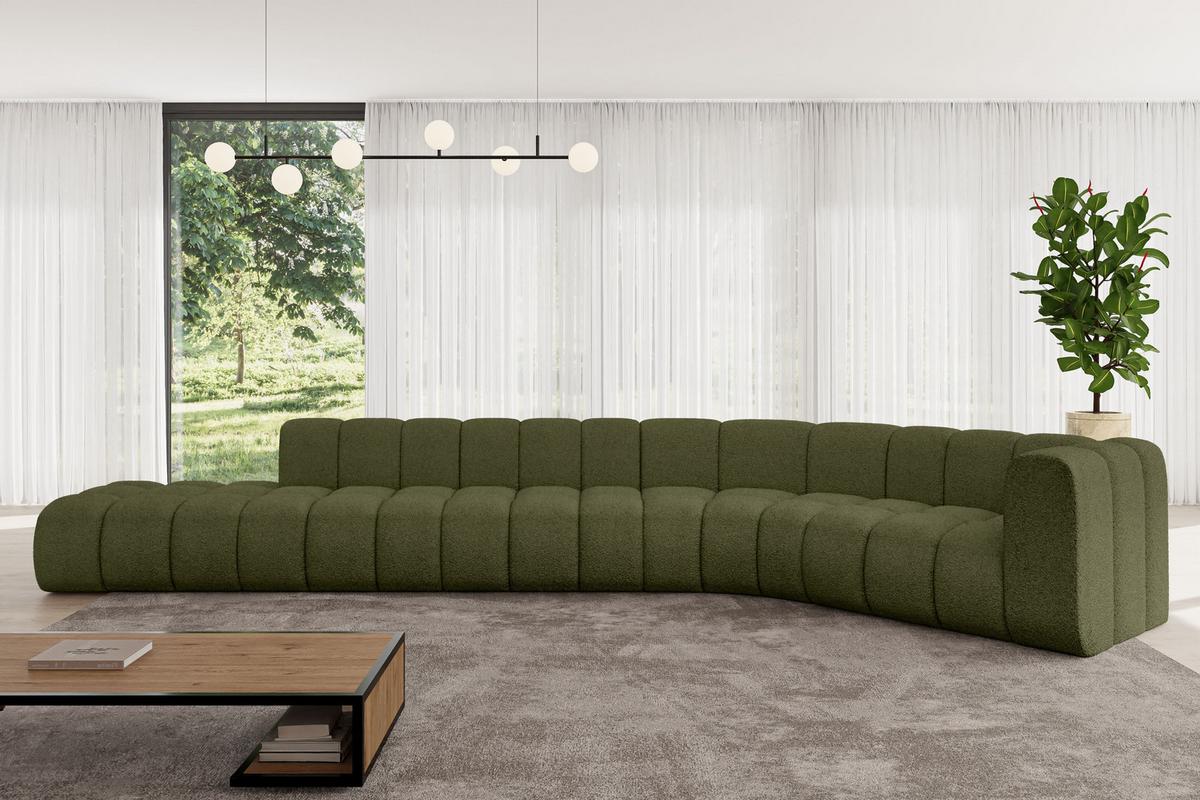 ECKSOFA modulares Sofa Tilmo-L2 - 490x194x70 cm Grün - Grün, Holzwerkstoff/Textil (490/194cm) - ALTDECOR
