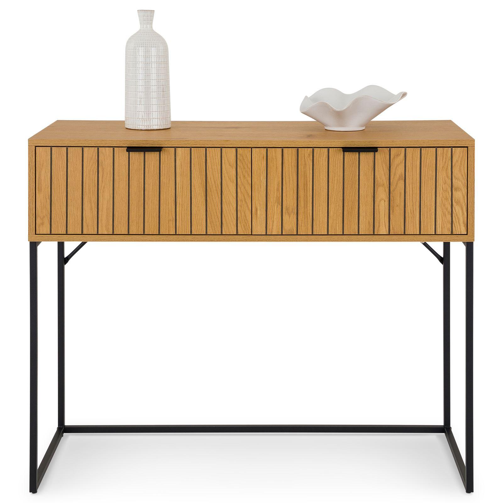 KONSOLENTISCH SELO schwarz, Wildeiche - Schwarz, Holzwerkstoff (40/100/80cm) - IDIMEX