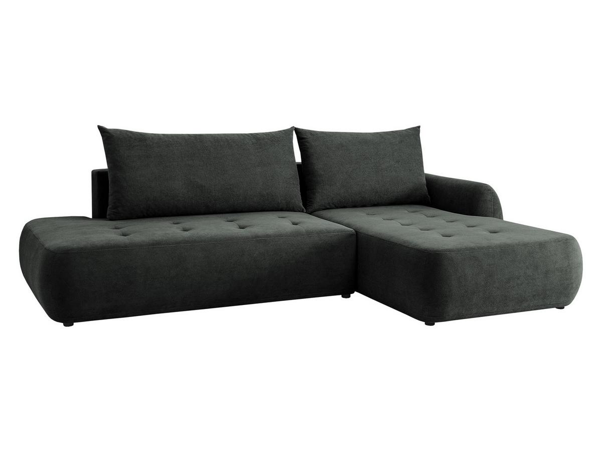 ECKSCHLAFSOFA Bueno I, Seite: Rechts - Dunkelgrau/Schwarz, Holz/Textil (300/185cm) - MIRJAN24
