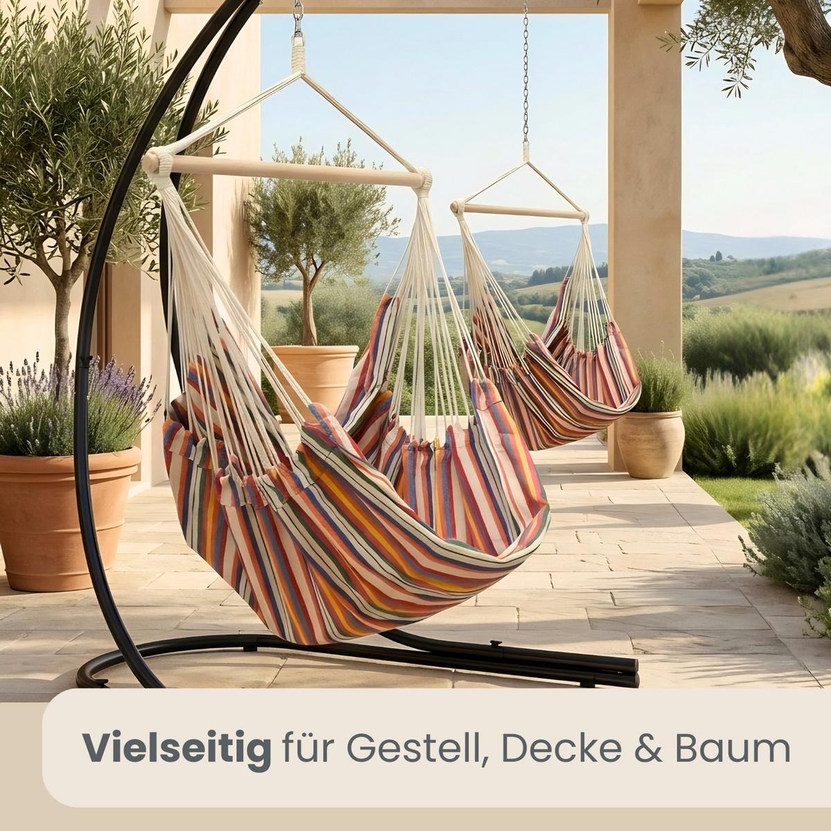 XXL HÄNGESESSEL 185/130 cm Belastbar bis 150 kg Multicolor - Multicolor, Textil (130/155/185cm) - Amanka