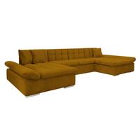 WOHNLANDSCHAFTEN Alia Cord - Chromfarben/Bronzefarben, Holz/Kunststoff (360/75/160cm) - MIRJAN24