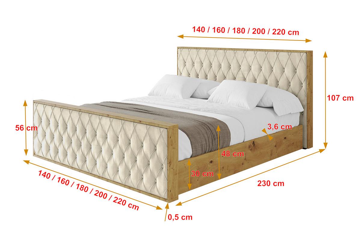 POLSTERBETT mit Bettkasten, Fußteil und Lattenrost, Boxbett ohne Matratze - ENZO5-Z 180x200 Beige - Ecru, Holzwerkstoff/Textil (180/200cm) - ALTDECOR