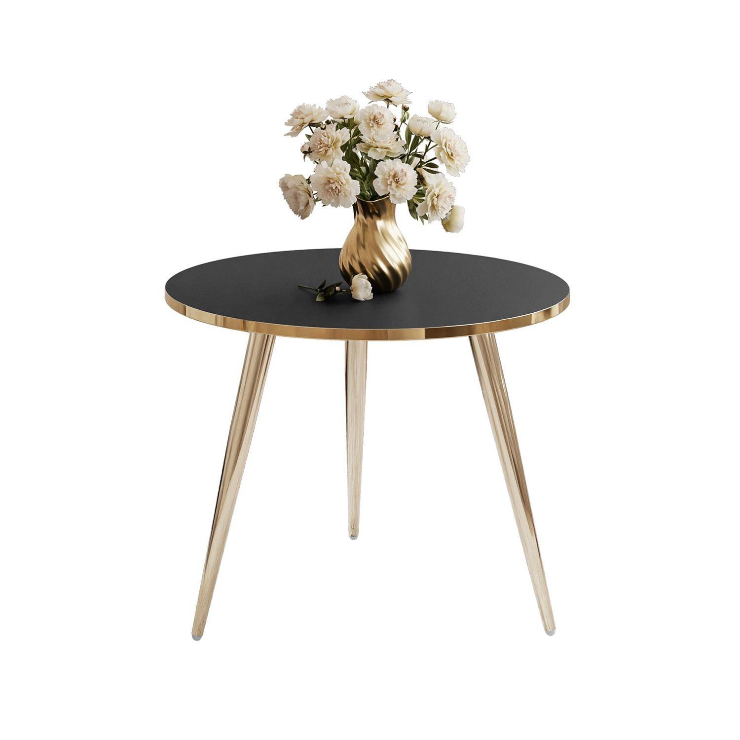 COUCHTISCH SOLEIL GOLD Schwarz Matt, 50cm - Schwarz, Holzwerkstoff (50/50/47cm) - Lookway