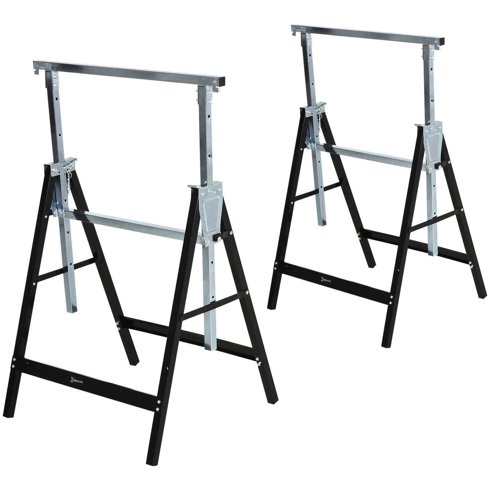 SÄGEBOCK, Arbeitsbock, Metall, Schwarz - Schwarz, Metall (68/56/80cm) - DURHAND