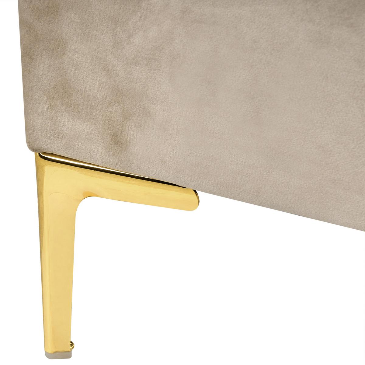 BETT mit Lattenrost 180/200 cm Samtstoff Taupe Sauvian - Taupe, Textil (180/200cm) - Beliani