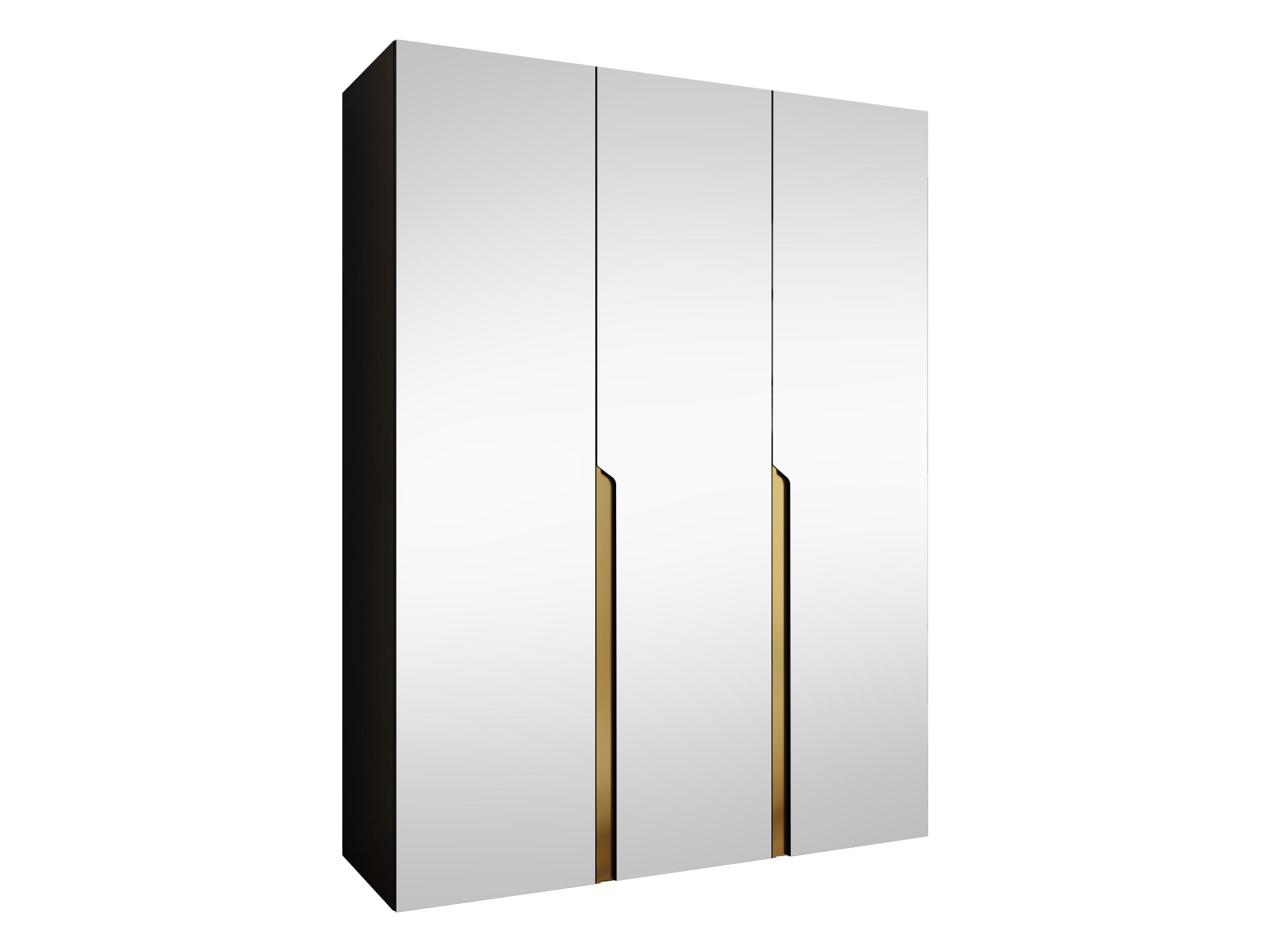 DREHTÜRENSCHRANK Mila III 150 - Goldfarben/Schwarz, Holzwerkstoff/Kunststoff (150/202/52cm) - MIRJAN24
