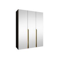 DREHTÜRENSCHRANK Mila III 150 - Goldfarben/Schwarz, Holzwerkstoff/Kunststoff (150/202/52cm) - MIRJAN24