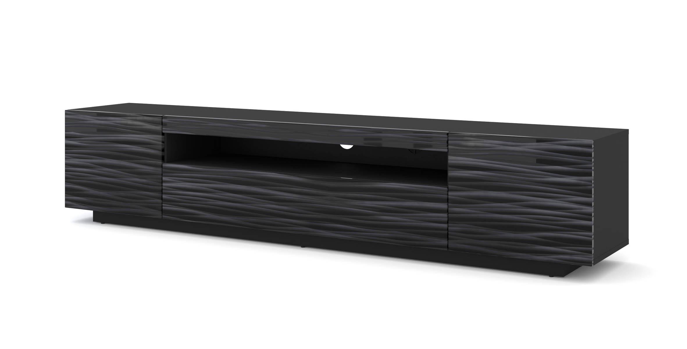 TV LOWBOARD Schwarz 200/42/37 - Anthrazit/Schwarz, Holzwerkstoff (200/42/37cm) - RAUMHIRSCH FURNITURE