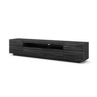 TV LOWBOARD Schwarz 200/42/37 - Anthrazit/Schwarz, Holzwerkstoff (200/42/37cm) - RAUMHIRSCH FURNITURE