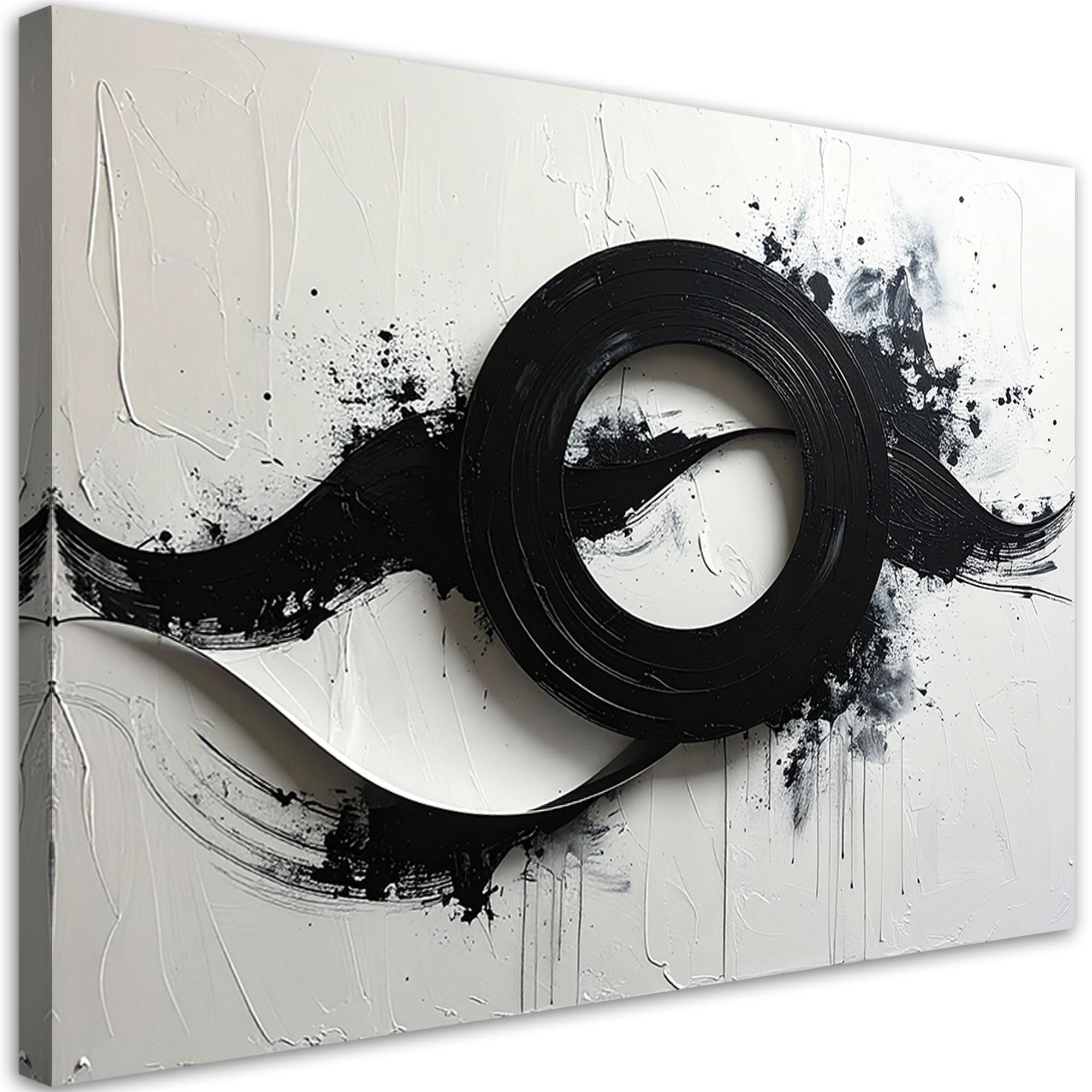 LEINWANDBILD Abstraktion 45x30cm - Schwarz, Textil (45/30cm) - Feeby