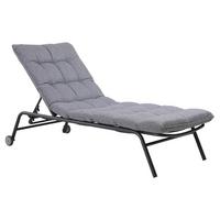 GARTENLIEGE VIBE mit Rollen - Schwarz/Grau, Holzwerkstoff (65/22/181cm) - RAUMHIRSCH FURNITURE