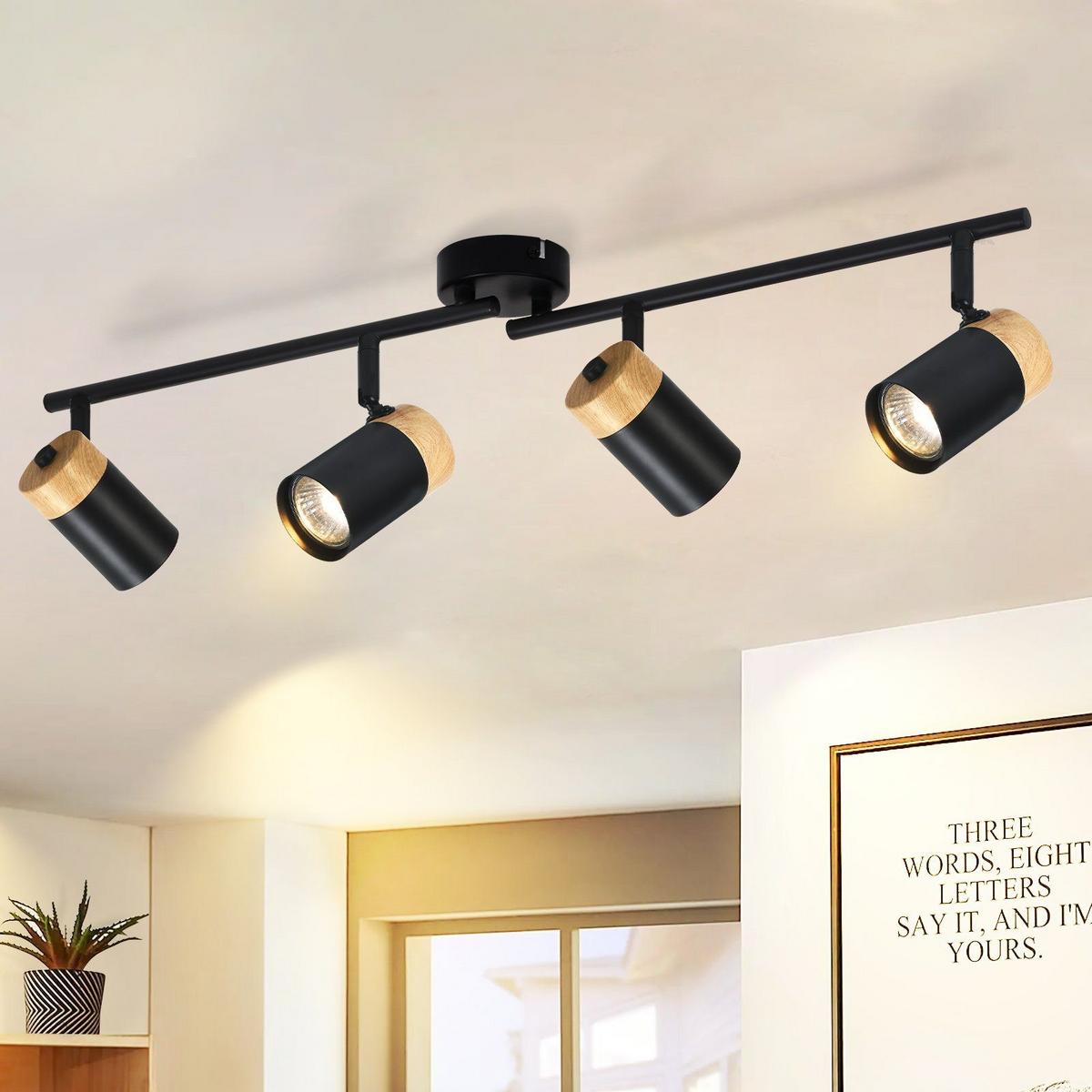 DECKENLEUCHTE Doris 4-flammig 62/9/19 cm - Schwarz, Metall (62/9/19cm) - Nettlife
