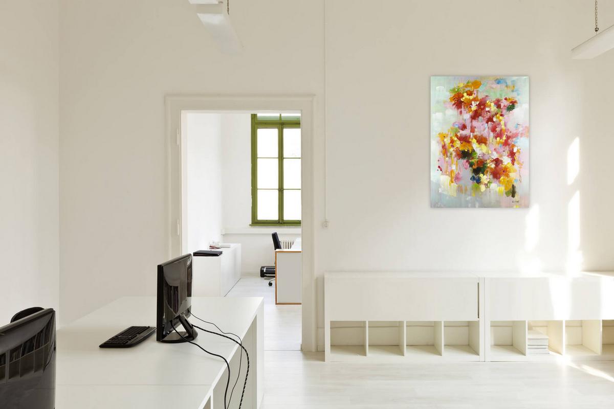 ÖLGEMÄLDE 80/120 cm - Blau/Gelb, Holz/Textil (80/120cm) - KUNSTLOFT