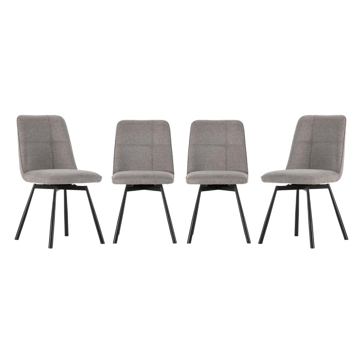 ESSZIMMERSTÜHLE 4er Set 56/46/49,5 cm - Grau, Textil (56/49.5/46cm) - Calicosy