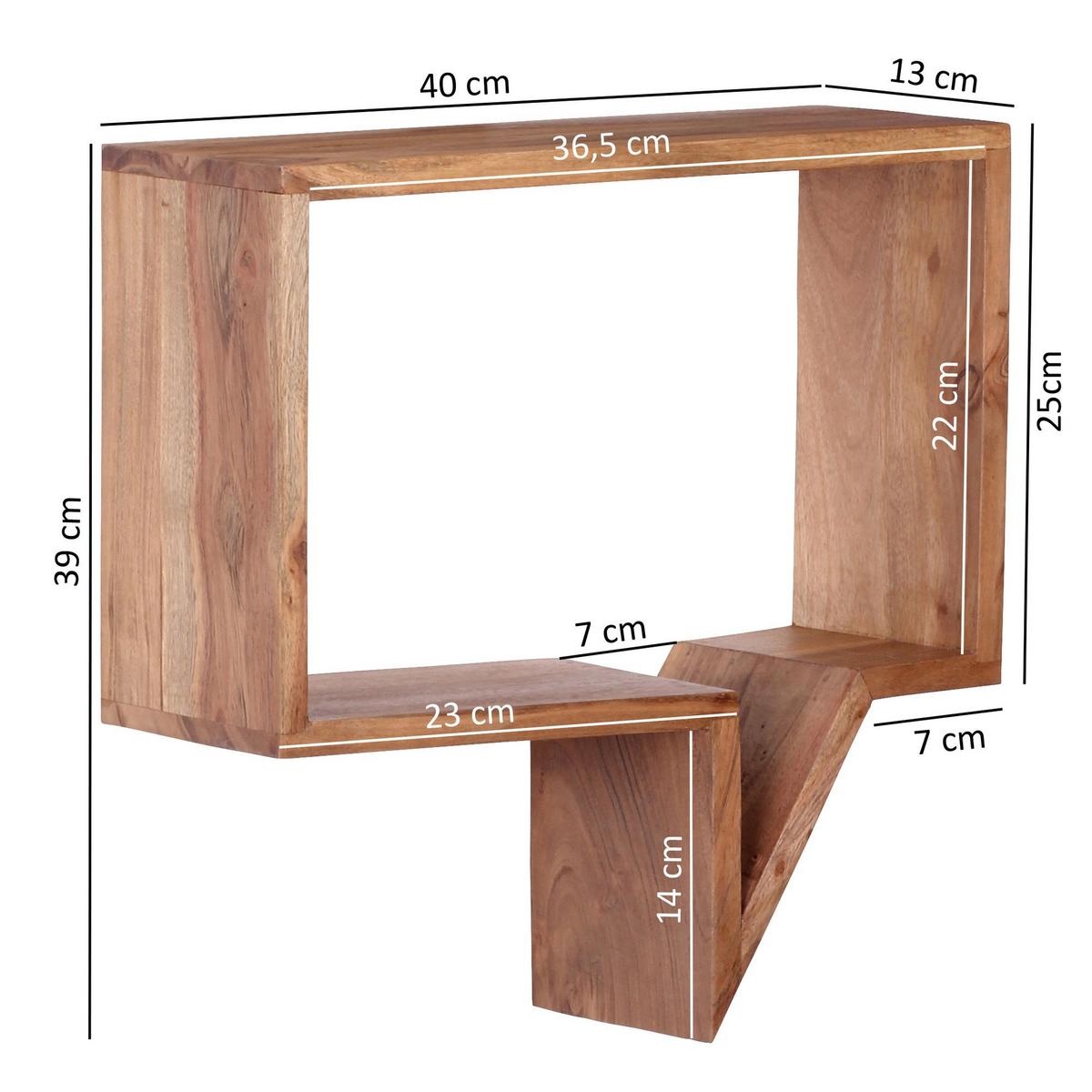 WANDREGAL Set NAKO Massivholz Zeitungsablage, Beige 50x13x49 cm - Beige, Holz (50/49/13cm) - KADIMA DESIGN
