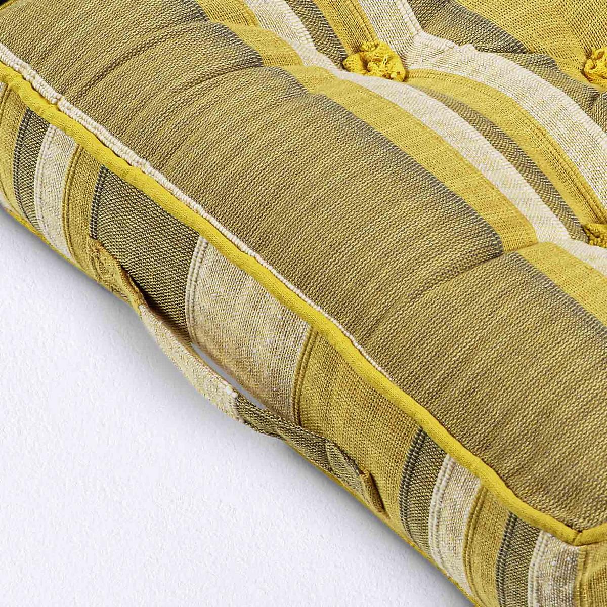 SITZKISSEN Morocco gelb gestreift 40/40/8 cm - Gelb, Textil (40/40/8cm) - Homescapes