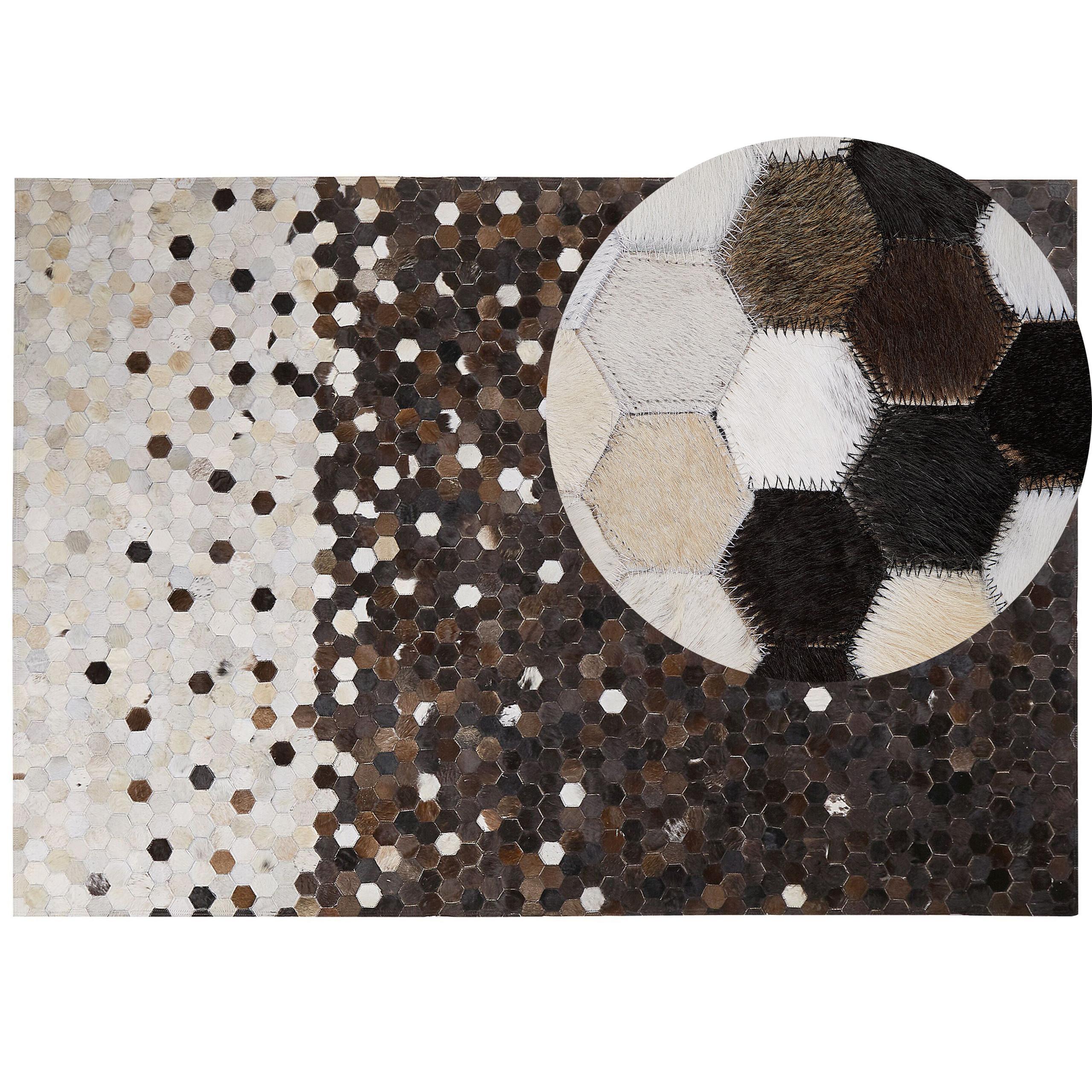 KURZFLOR-TEPPICH Eyim 230/160 cm - Braun, Fell (160/230cm) - Beliani