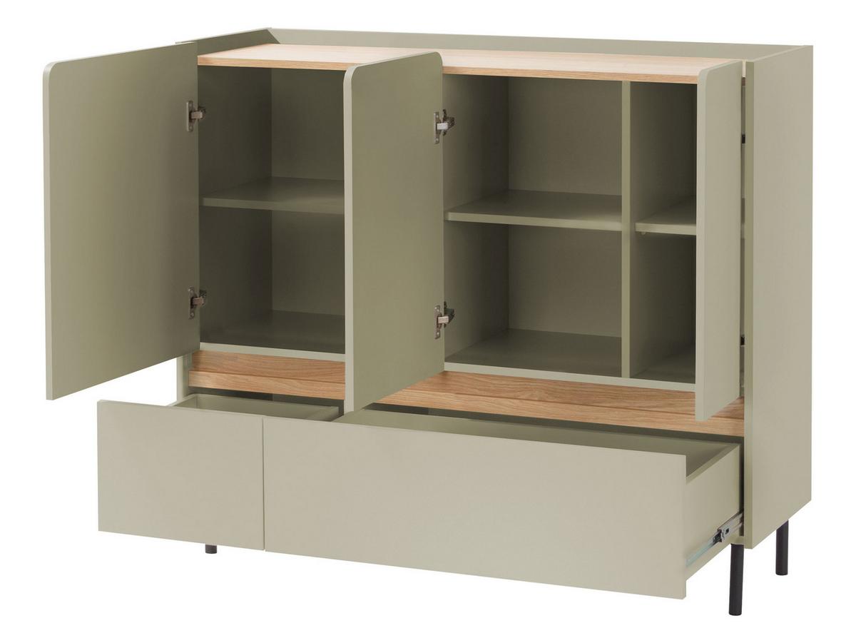 KOMBIKOMMODE Luca LC08 - Schwarz/Grün, Holzwerkstoff/Metall (120/105/40cm) - MIRJAN24