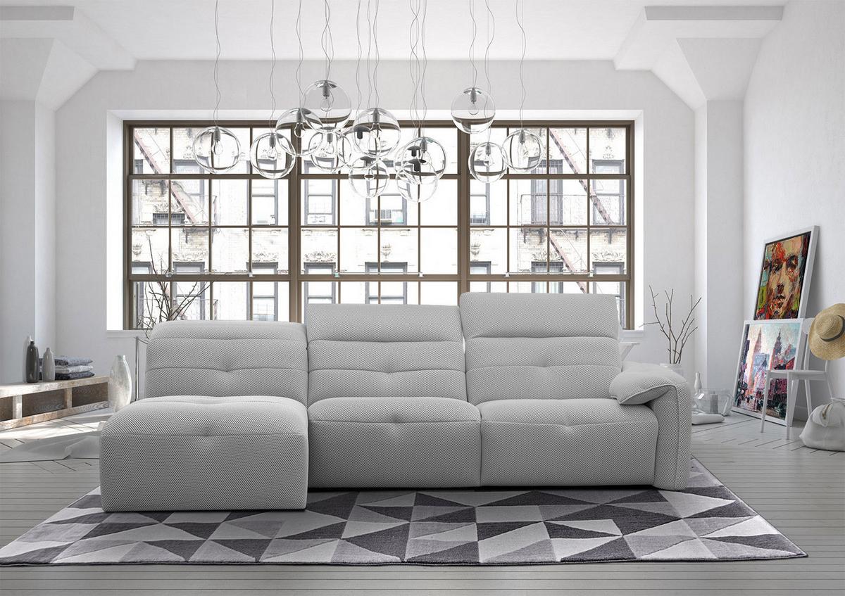 ECKSOFA TRENTO 4-Sitzer, grau - Schwarz/Grau, Holzwerkstoff/Kunststoff (165/262cm) - Wozimo