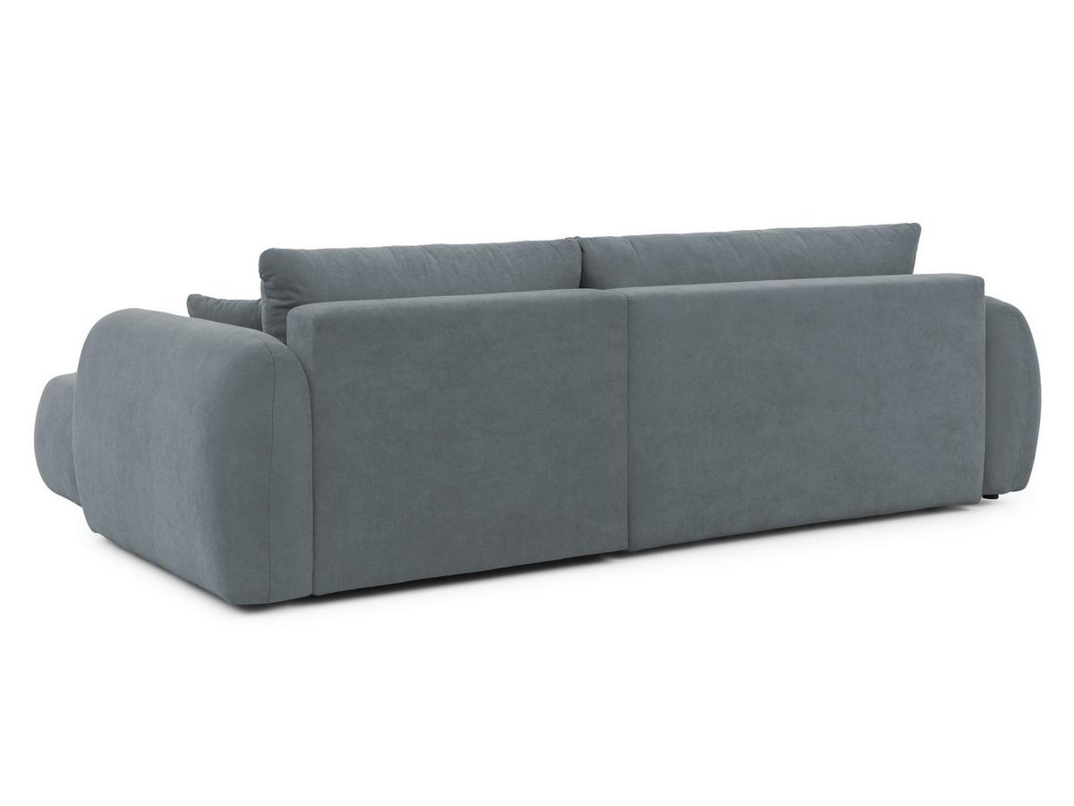 ECKSOFA Loretto aus natürlichem Dunkelgrau Webstoff mit Schlaffunktion, Bettkasten und tiefen Steppungen in Bubble-Optik - Dunkelgrau/Schwarz, Holz/Kunststoff (275/180cm) - S-Style