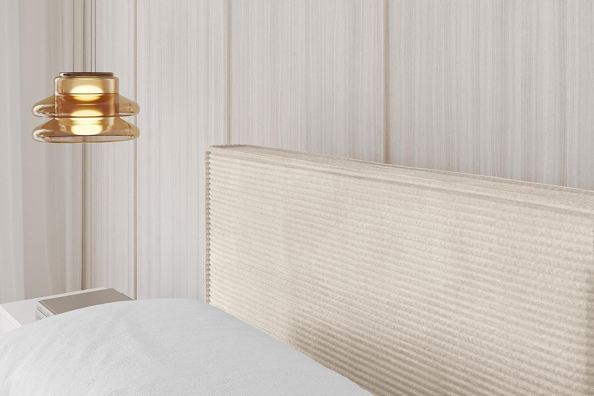 POLSTERBETT mit Bettkasten und Lattenrost, Bett mit Matratze H3/H4 - EMMI-V1 180x200 Beige - Creme, Holzwerkstoff/Textil (180/200cm) - ALTDECOR