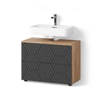WASCHBECKENUNTERSCHRANK Ronco Anthrazit mit Wabenstruktur 80 x 58.6 cm mit 2 Schubladen - Anthrazit, Holzwerkstoff (80/58.6/41cm) - Livinity®