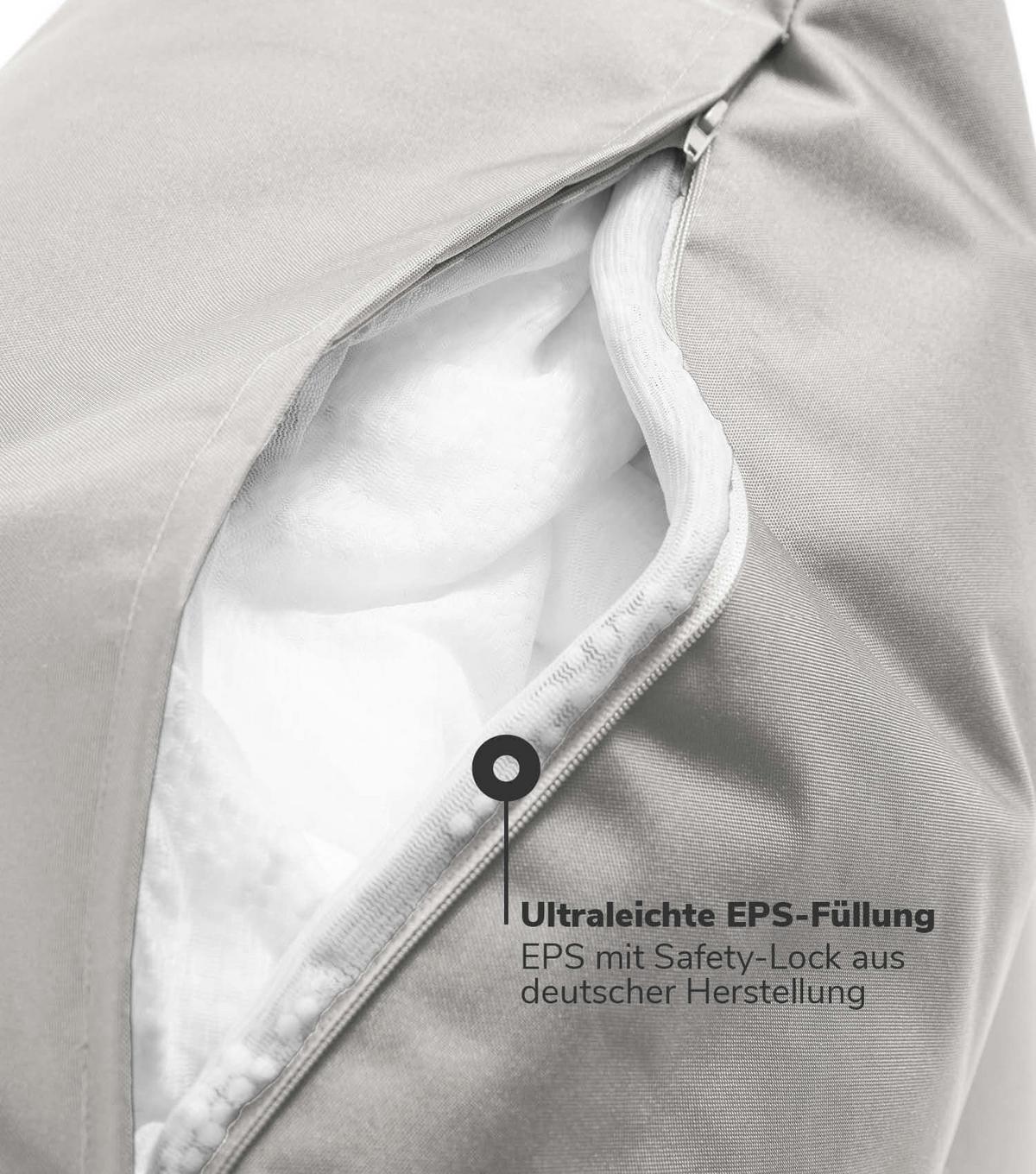 OUTDOOR POUF Der Ruhestifter - Grau, Textil (60/30/50cm) - Mokebo