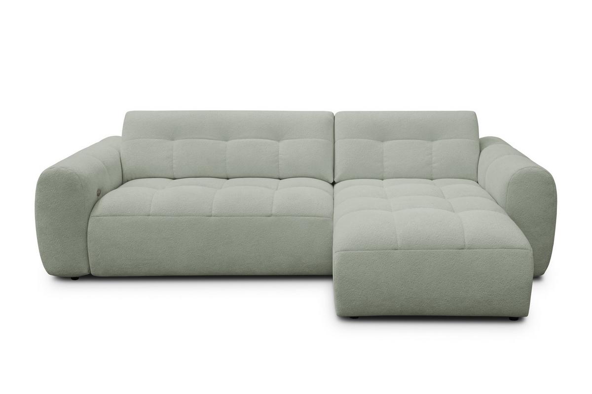 ECKSOFA LUMERO 4-Sitzer RECHTS, hellgrün - Schwarz/Hellgrün, Holz/Textil (275/166cm) - Courtois Laville
