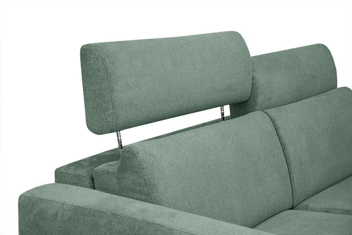 SOFA MEZO 3-Sitzer mit Schlaffunktion, grün - Schwarz/Grün, Holz/Textil (232/90/107cm) - Wozimo