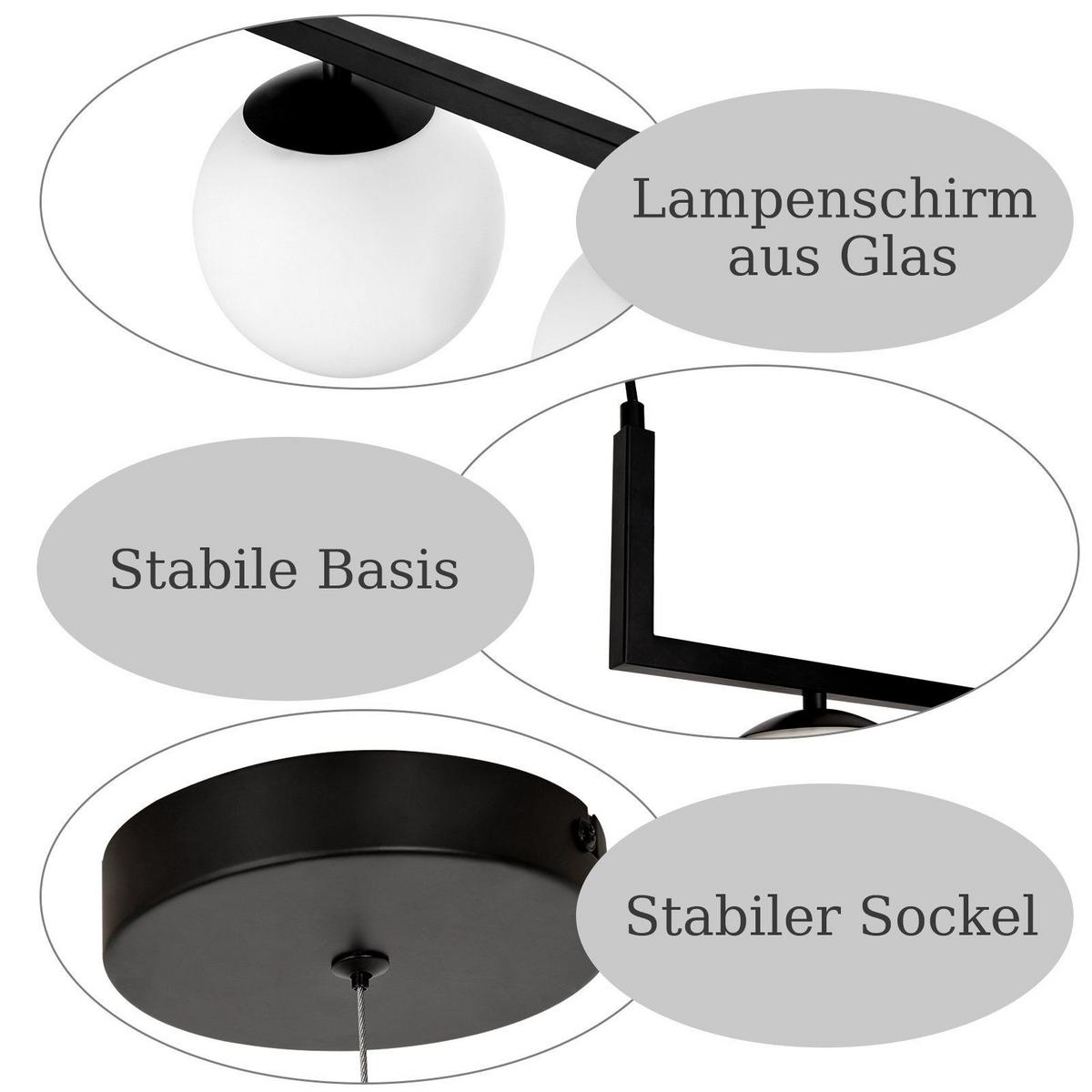 PENDELLEUCHTE Schritt 65/30/184 cm - Schwarz, Metall (65/30/184cm) - Nettlife