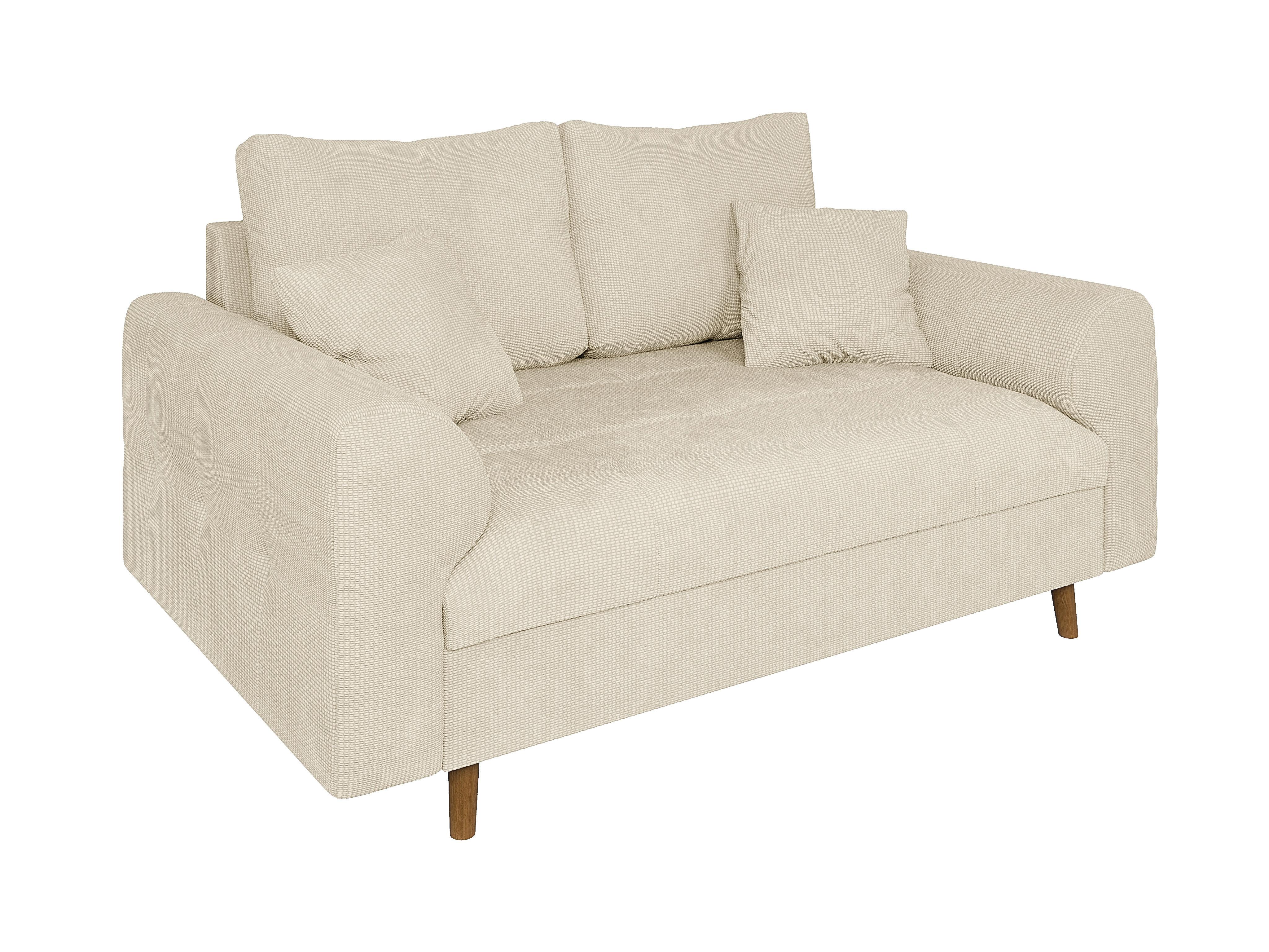 2-SITZER-SOFA Sigurd Beige Chenille - Beige/Braun, Holz/Textil (150/81/93cm) - S-Style Möbel