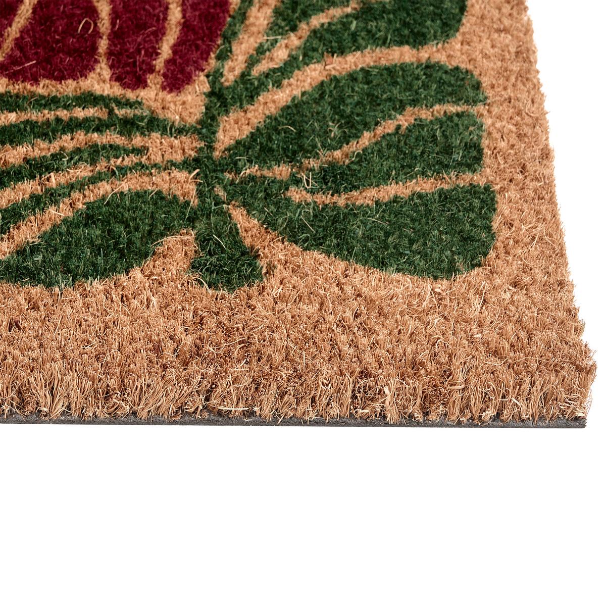 FUSSMATTE Bunt 45/75 cm Blume Kokosfasern Tanalian - Multicolor, Textil (45/75cm) - Beliani