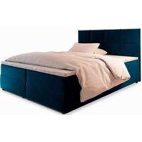 BOXBETT LENA 180x200 cm mit Matratze und Topper - Blau - Blau, Holz (180/200cm) - MASSENO