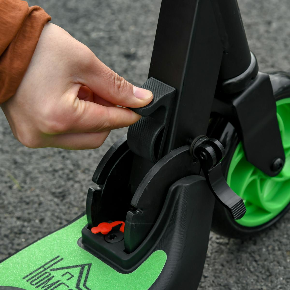E-SCOOTER Verstärktes Nylon Aluminium Grün Schwarz - Grün, Kunststoff (71/36.5/80cm) - HOMCOM