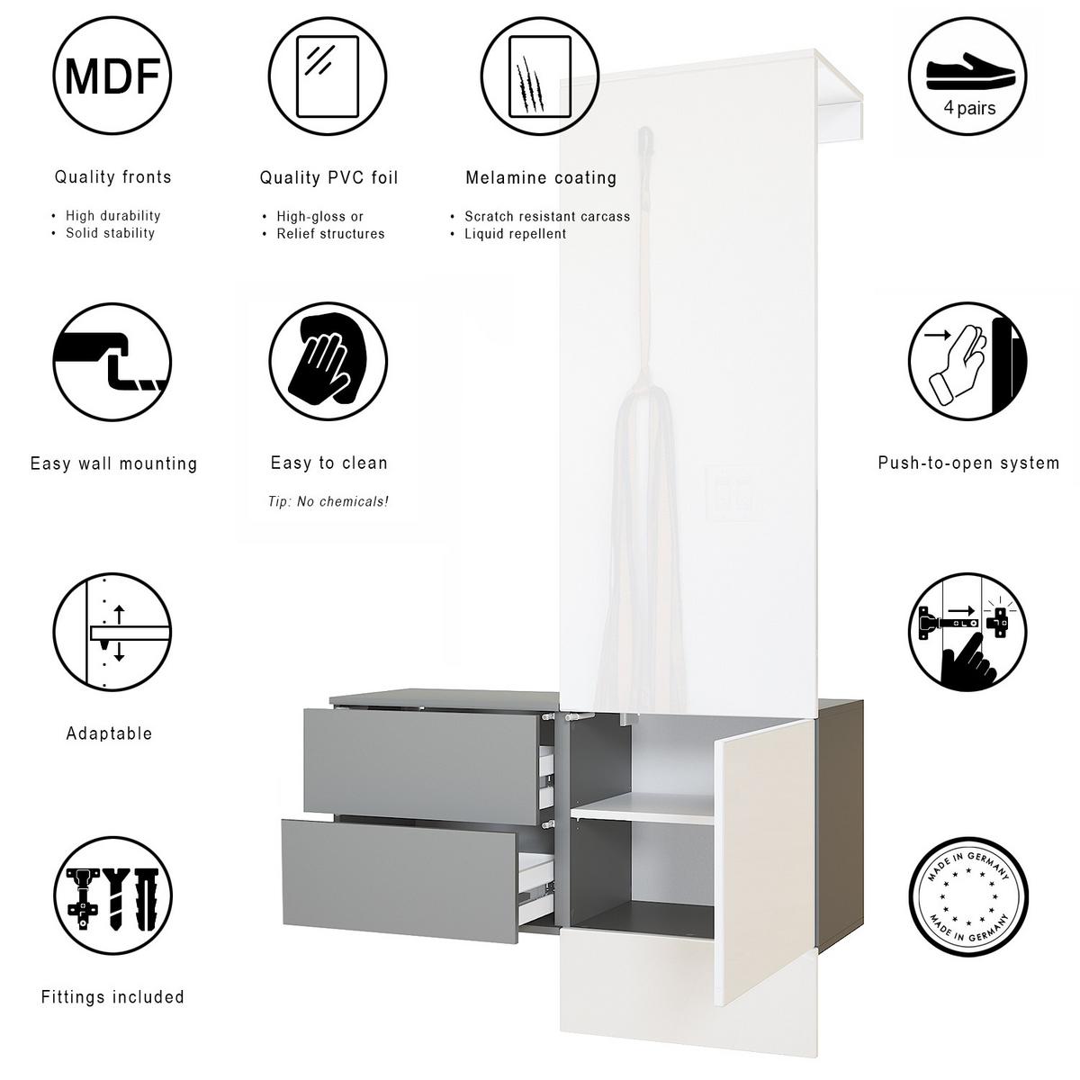 GARDEROBE Carlton Paneel in Eiche Nature - Eichefarben, Holzwerkstoff (105/193/35cm) - Vladon