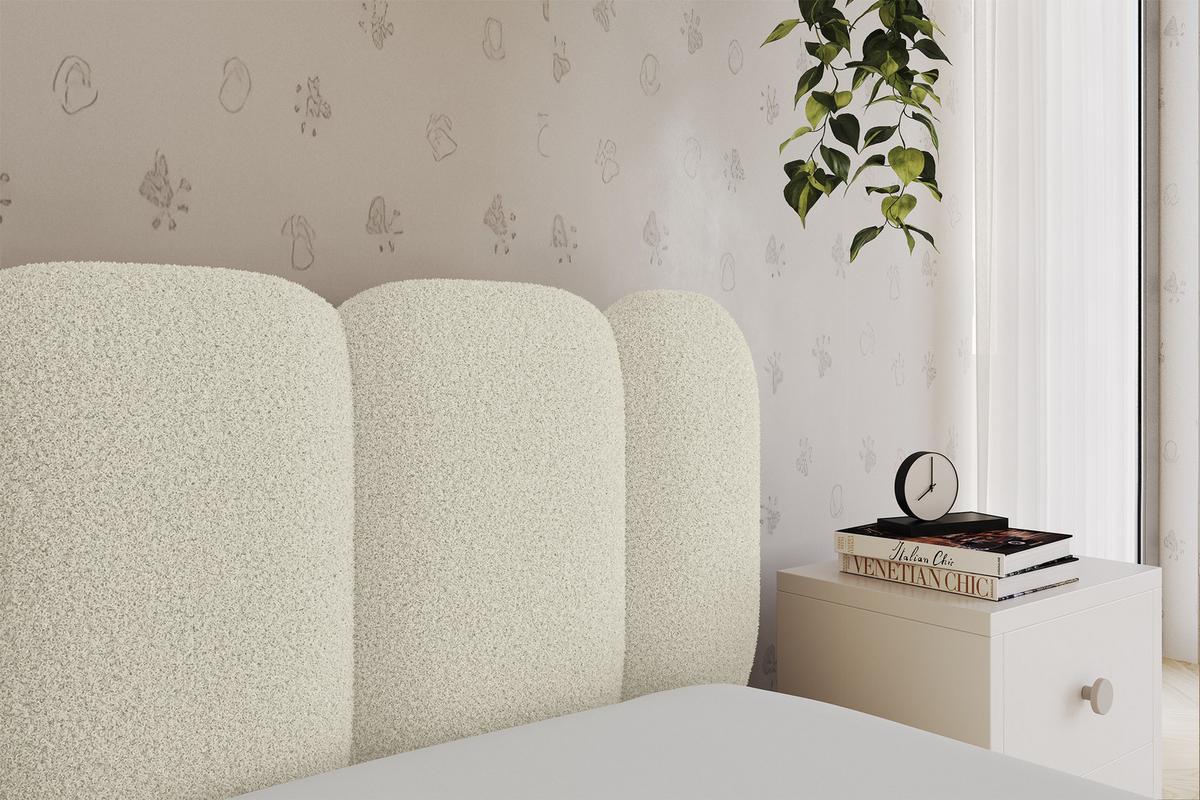 EINZELLBETT Jugendbett mit Bettkasten, Links - AVRY 80x200 Beige - Champagner, Holzwerkstoff/Textil (80/200cm) - ALTDECOR